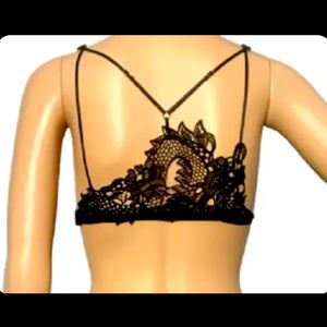 SOLD!!! VICTORIAS SECRET LUXE LINGERIE DRAGON LACE BRALETTE BRA BLACK  S NWT!